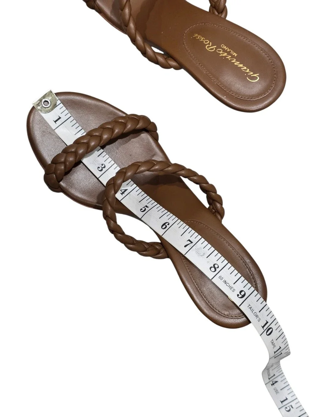 GIANVITO ROSSI MARLEY 70 HEEL BRAIDED SANDALS BROWN 37